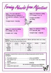 English Worksheet: Forming adverbs from adjectives