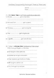 English Worksheet: Have got - There is/ there are
