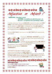 English Worksheet: Adjective or Adverb ?