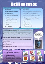 English Worksheet: Idioms