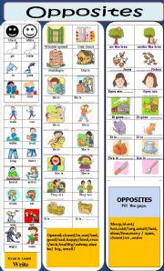 English Worksheet: OPPOSITES