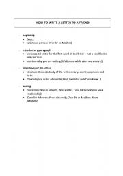 English Worksheet: How to write a letter to a friend