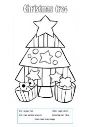 English Worksheet: christmas tree