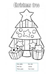 English Worksheet: christmas tree