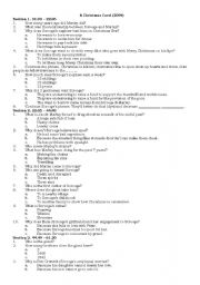 English Worksheet: Christmas Carol worksheet