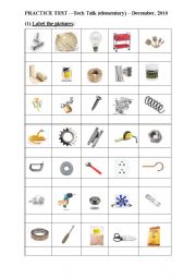 English Worksheet: Technical English  test - Tech Talk (elementary) 