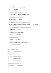 English worksheet: am is are