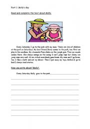 English Worksheet: part:1 mollys day ( present simple )