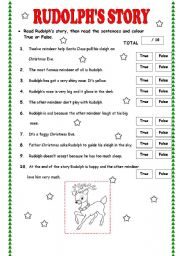 English Worksheet: Rudolphs Sory-Part 4