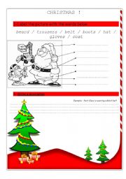 English Worksheet: describe Santa Claus 