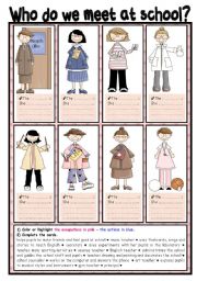 English Worksheet: Who do we meet at school? School Staff (1/2: women)