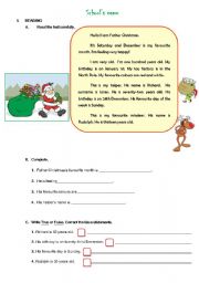 English Worksheet: Father Christmas is coming!