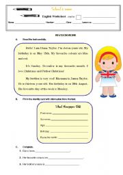 English Worksheet: Revision work