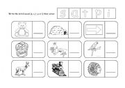 English worksheet: (s,a,t,p,i) Initial sound