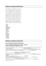 English Worksheet: MYSTERY: VOCABULARY worksheet