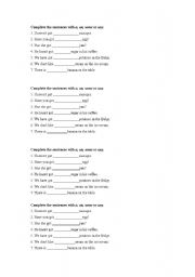 English Worksheet: some, any, a, an