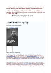 English Worksheet: Martin Luther King