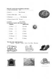 English worksheet: Nationalities and Places