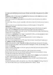 English Worksheet: Orca kills Tranier in Orlando 