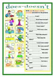 English Worksheet: does-doesnt