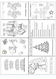 English Worksheet: Christmas minibook b/w