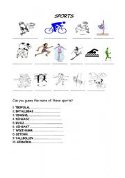 English Worksheet: Sports