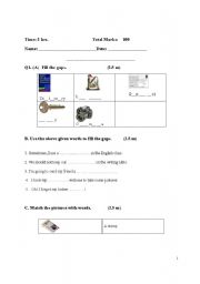 New Headway elementary exam Unit 1 to 8