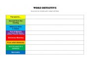 English Worksheet: Word Detective