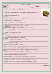 English Worksheet: Grammar Worksheet (Conjunctions/Linking Words)