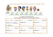 English Worksheet: Birthdays + ordinal numbers + months