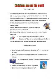 English Worksheet: Christmas Around the World Italy and Australia