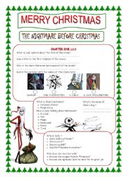 English Worksheet: The Nightmare before christmas (