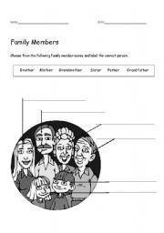 English Worksheet: Family Members