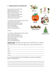 English Worksheet: Rocking around the Christmas tree