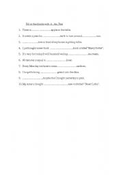 English worksheet: articles