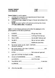 English Worksheet: PRESENT PERFECT - test