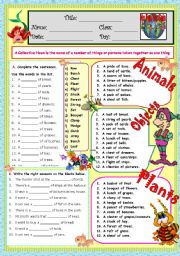 English Worksheet: COLLECTIVE NOUNS