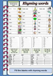 English Worksheet: Rhyming words