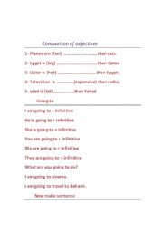 English Worksheet: comparison of adjective plus simple writing