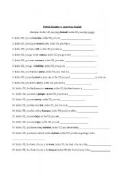 English Worksheet: BE and AE