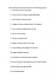 English worksheet: Present Continuous Passive