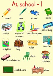 English Worksheet: At school - Poster 1