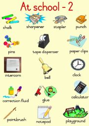 English Worksheet: At school - Poster 2