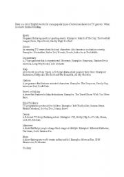 English Worksheet: TV programs