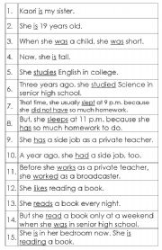 simple past & present tense