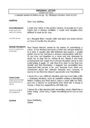 English Worksheet: ecce informal letter sample