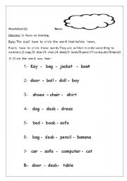 English worksheet: Listen