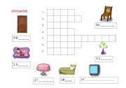 English Worksheet: CROSSWORD FURNITURE