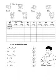 English worksheet: numbers and price