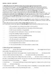 English Worksheet: phrasal verbs (break, bring)